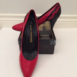 Vintage Miguel Hernandez Red & Black Pumps
